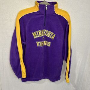 reebok Minnesota Vikings 1/4 Zip Fleece pullover Youth size XL With Pockets